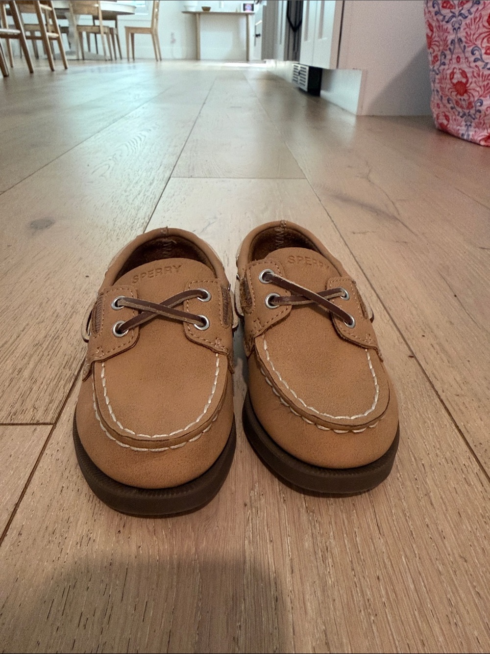 Sperry Tan Suede Boat Shoes with Brown Laces